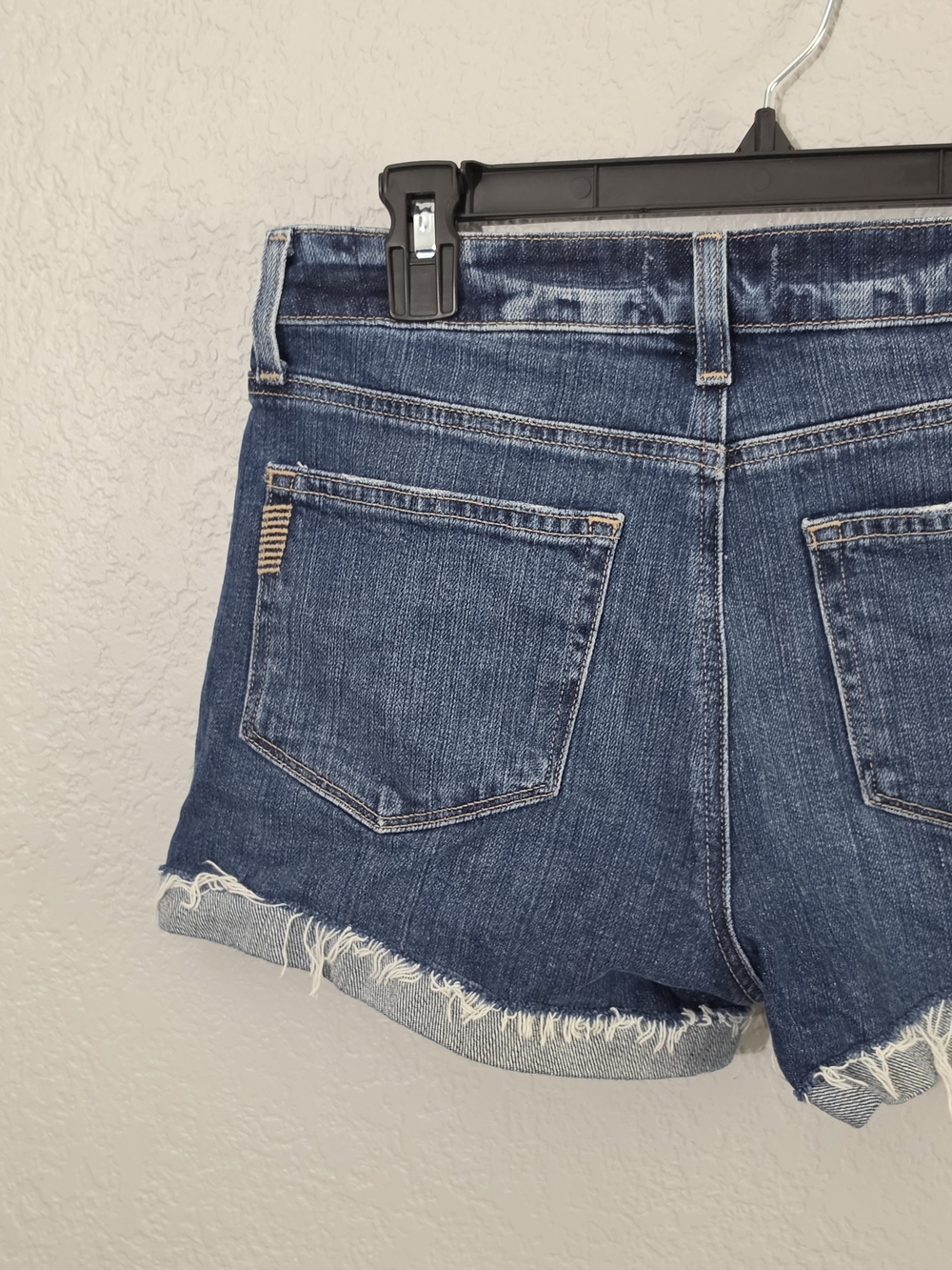 PAIGE Jimmy Jimmy Short Dark Wash Distressed Denim Cutoff Shorts Womens 27 - Picture 5 of 9